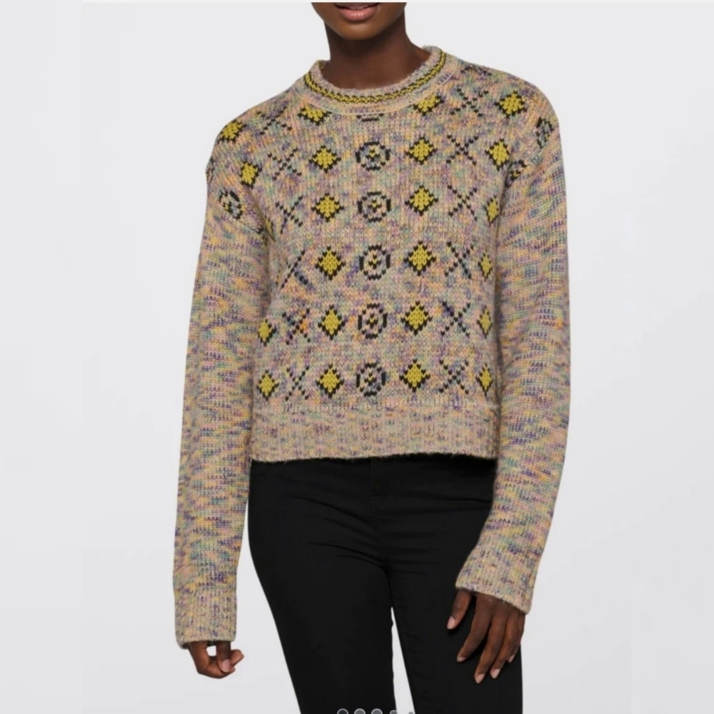 Re/Done 50's Crew Neck Sweater Women's size Large New Tags XO Rainbow
